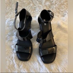 Melissa Heel Platform Jelly Shoes In Black Women's Size 8